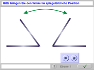 Aufgabenbild Räumlich kognitive Leistungen Winkel (Spiegelung)